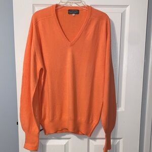 Lord & Taylor V-Neck Sweater in Apricot